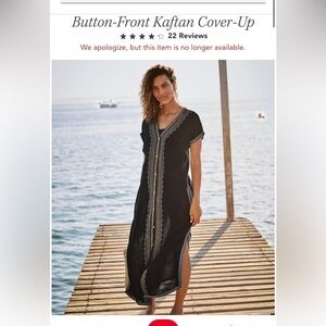 Garnet Hill Embroidered Dress Cover Up Kaftan